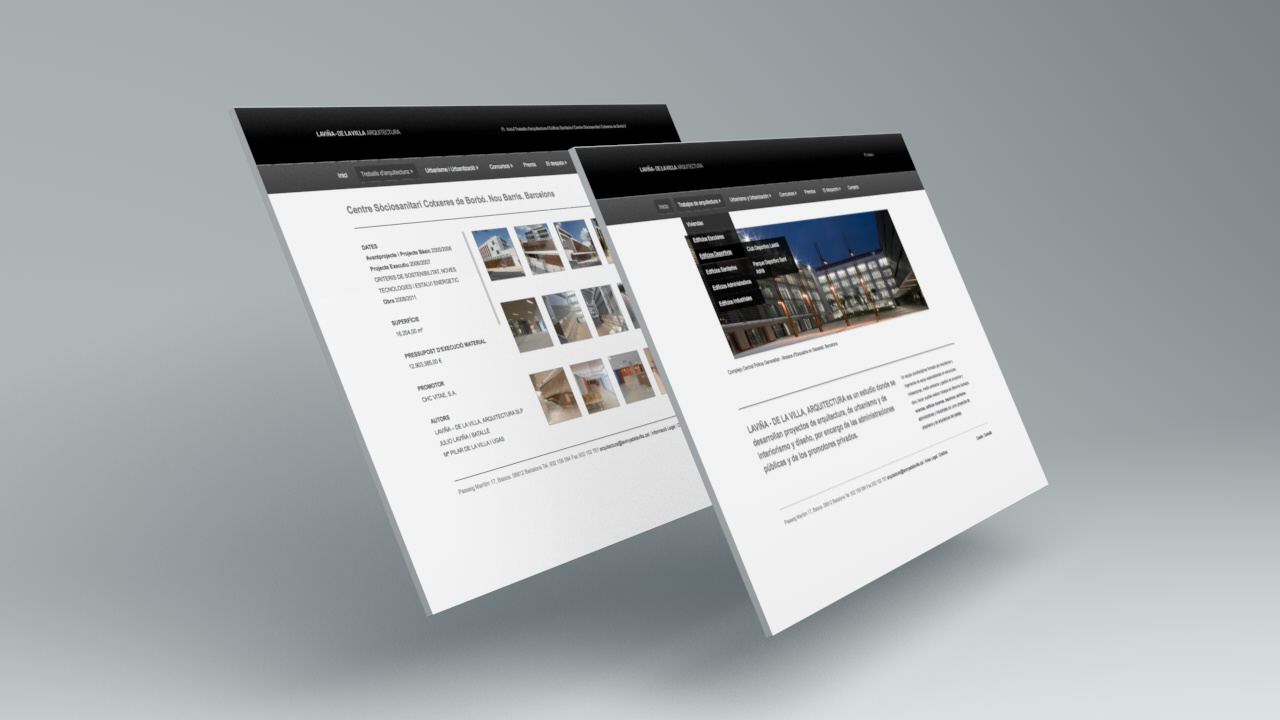 Pantallas. Diseño web Laviña de la Villa Arquitectura